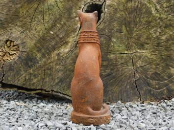 Bastet die ägyptische Katzengöttin, Skulptur, Katzenfigur aus Gusseisen, wie antik