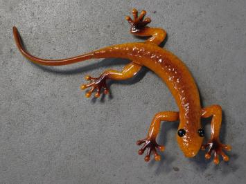 Gecko in Farbe - handbemalt - Metall - Wanddekoration