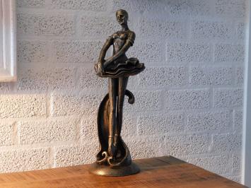 Statue einer Ballerina, Gusseisen, Bronze Look, Heimdekoration