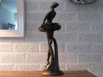 Statue einer Ballerina, Gusseisen, Bronze Look, Heimdekoration