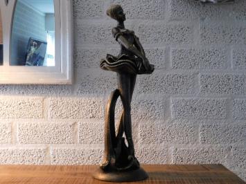 Statue einer Ballerina, Gusseisen, Bronze Look, Heimdekoration