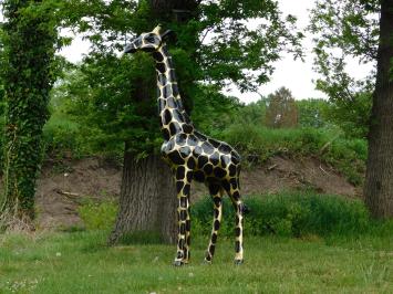 Bild Giraffe, lebensgroß, große Tierstatue, Kunststoff