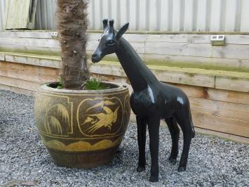 Decoratieve giraffe - zwart - polystone