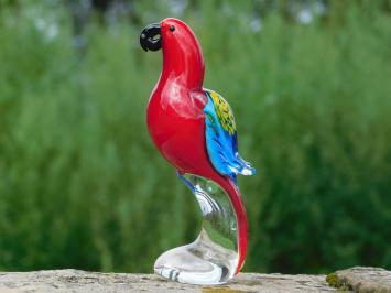 Glazen beeld Papegaai, In Kleur, Glassculptuur