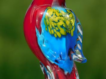 Glazen beeld Papegaai, In Kleur, Glassculptuur