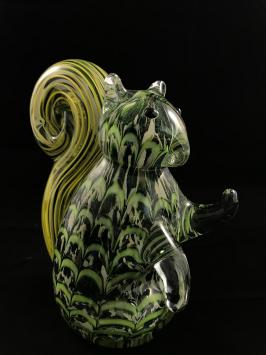 Schöne Glasskulptur eines Eichhörnchens, ein Kunstwerk aus Glas!