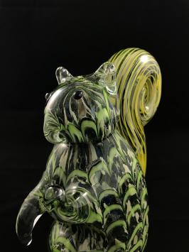 Schöne Glasskulptur eines Eichhörnchens, ein Kunstwerk aus Glas!