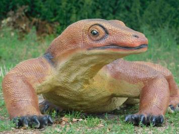 Lebensechte Eidechse, große Gartenstatue, Tierstatue in Farbe, Kunststoff