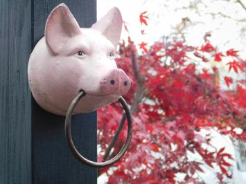 Handdoek ring 'Pig Head' - varkenskop - gietijzer