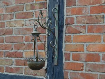 Hanging basket met wandhaak - metaal - wanddecoratie