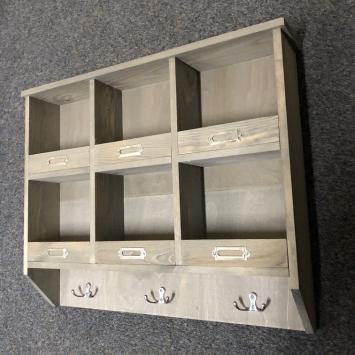 Wand organizer, hout, kapstok, organiseren, opslag, kruidenrek