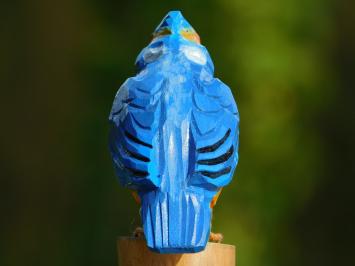 Handgefertigter Eisvogel, Voll in Farbe, Holz