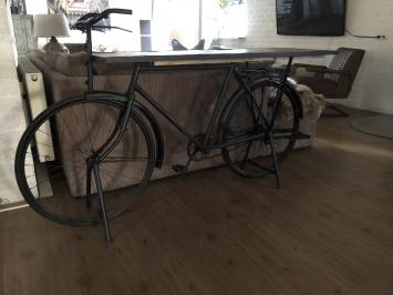 Ssidetable, fiets metaal met houten tafelblad