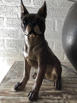 Franse bulldog model, craftwood-bruin zittend