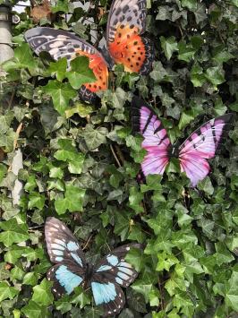 Schmetterlinge, Gartenstatuen, Wanddekoration Schmetterling, 3er Set in Farbe