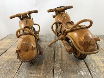 Set handgemaakte houten motoren, lowriders