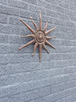 Wandschmuck Sonne Kupfer, Metall