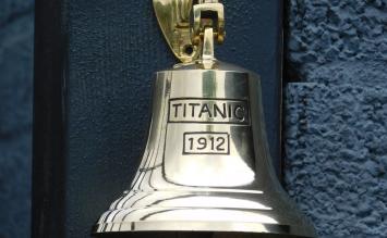 Glocke 'Titanic 1912' mit Seil, Messing, S