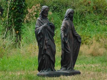 Gartenstatuen Jesus und Maria, Polystone, Set mit 2 Statuen