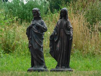 Gartenstatuen Jesus und Maria, Polystone, Set mit 2 Statuen