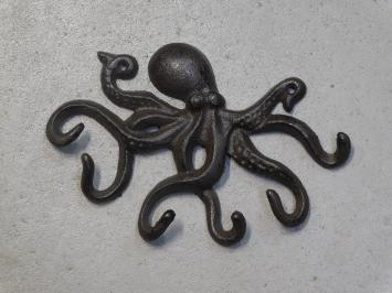 Kleiderständer Octopus, 6 Haken, Gusseisen, dunkelbraun