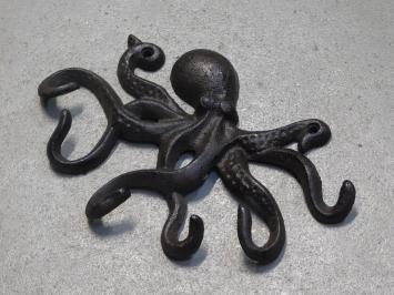 Kleiderständer Octopus, 6 Haken, Gusseisen, dunkelbraun