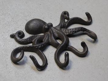 Kleiderständer Octopus, 6 Haken, Gusseisen, dunkelbraun