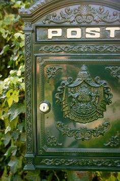 Londoner Briefkasten, grüner Aluminium Druckguss