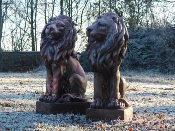 Zittende leeuw - polystone - rechts kijkend - koperlook