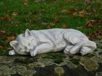 Statue Liegender Kater - Stein - für innen und außen