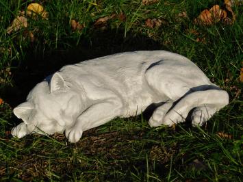 Beeld Liggende Poes - Steen - voor Binnen en Buiten