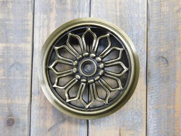 Luchtrooster rond, alu, brass messing kleur