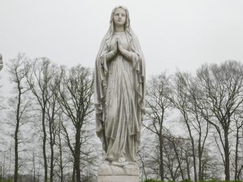 Groot Maria Beeld op Sokkel - 190 cm - Volledig Steen