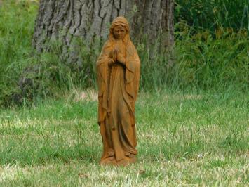 Beeld Maria met rozenkrans in oxide - vol steen