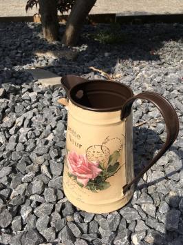 Vintage Flower Jug - Blikje Karaf Rustiek Melk kan