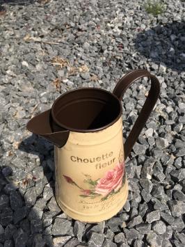 Vintage Flower Jug - Blikje Karaf Rustiek Melk kan