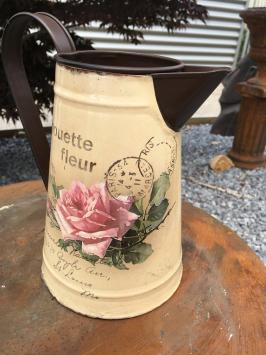 Vintage Blumenkanne - Rustikale Milchkanne