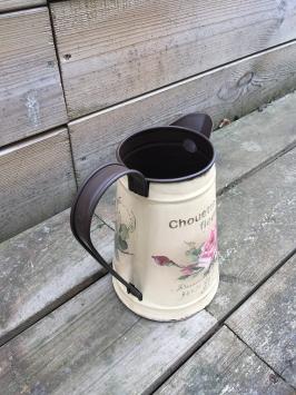 Vintage Flower Jug - Blikje Karaf Rustiek Melk kan