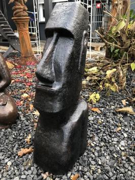 MOAI XXL, große Steinskulptur, von den Osterinseln, dunkelbraun