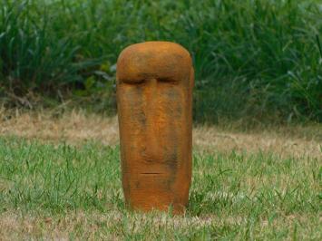 Moai beeld in oxide - vol steen