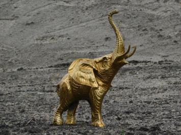 Beeldje olifant, goud, aluminium beeld, dierenbeeld