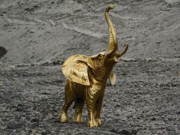 Beeldje olifant, goud, aluminium beeld, dierenbeeld