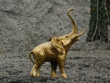 Beeldje olifant, goud, aluminium beeld, dierenbeeld