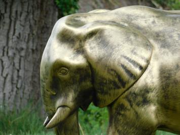 Beeld olifant, tuinbeeld, olifantenbeeld, goud kleurig