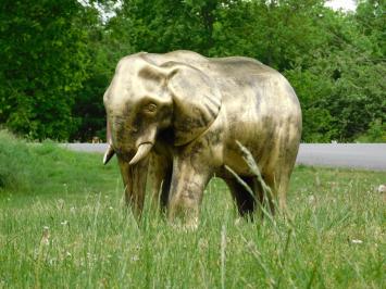 Beeld olifant, tuinbeeld, olifantenbeeld, goud kleurig