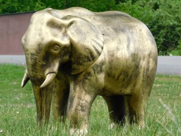 Beeld olifant, tuinbeeld, olifantenbeeld, goud kleurig