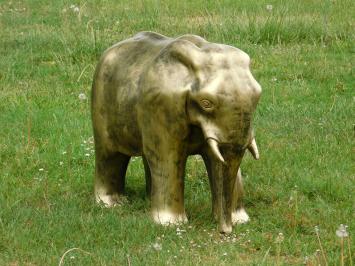 Statue Elefant, Gartenstatue, Elefantenstatue, goldfarbend