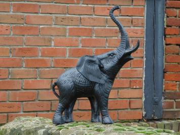 Sculptuur olifant - zwart - alu