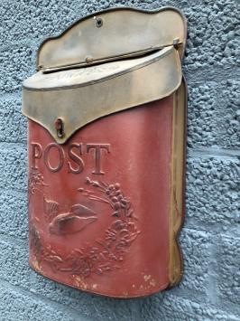 Vintage Briefkasten, Zink, robustes Rot