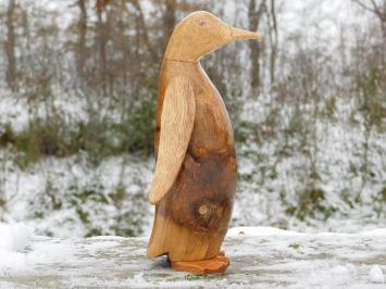 Beeld Pinguïn, Teakhout, Houten Sculptuur